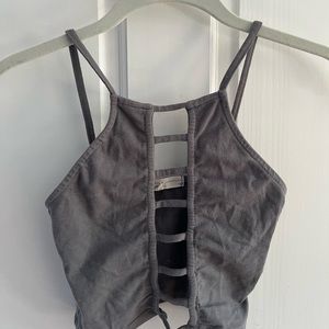 Urban Outfitters Cut-Out Grey Cropped Tank